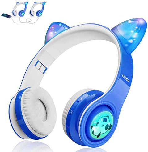 Vibrant Purple Wireless Bluetooth Headphones for Kids with LED Lights – Safe 85 d B Volume Control, Music Sharing Fun, and Long Battery Life – Perfect Over-Ear Headphones for Boys and Girls to Enjoy Music and Learning on the Go
