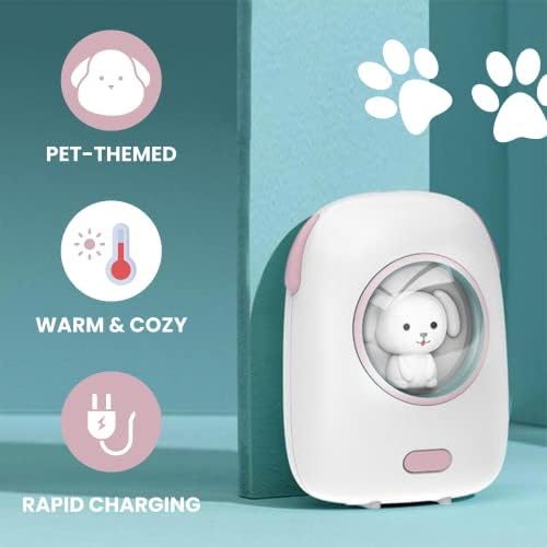 Charming Portable Charger & Hand Warmer | Ideal for i Phone, Galaxy, & Pixel | Stylish Pet-Themed Design with LED Battery Indicator | Quick Charge Functionality for On-the-Go Convenience | Compact & Lightweight for Effortless Travel