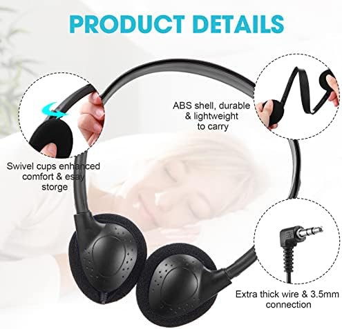 Transform Your Classroom Audio with Konohan 30 Pack Kids Headphones – Adjustable Wired Headset for Enhanced Learning, Lightweight Comfort, and Durable Design for All Ages – Perfect for Educational Use with 3.5 mm Jack Compatibility