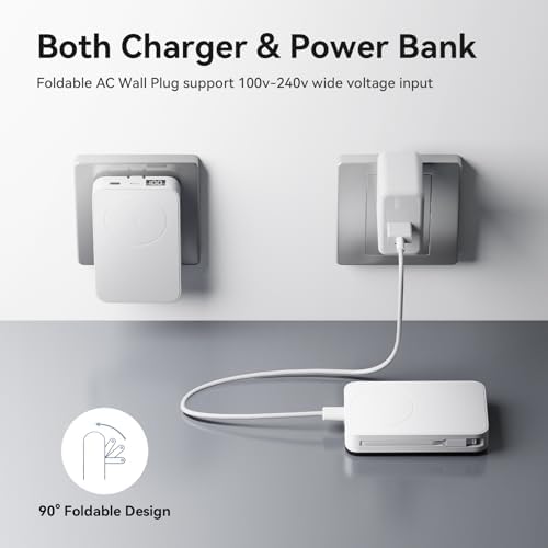 Sanag Ultra-Fast Portable Power Bank with Smart Digital Display – High Compatibility & Rapid Charging for All Devices in Sleek White Finish