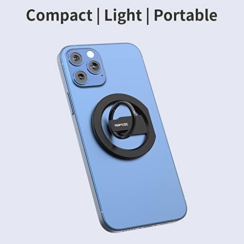 Magnetic 2-in-1 Phone Grip & Kickstand – Rapid X Snapo for i Phone 12-15 Series – Lightweight Aluminum Holder with 360° Flexibility and Enhanced Compatibility – Perfect for Hands-Free Viewing in Multiple Colors