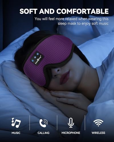 Ultimate Bluetooth Sleep Mask with High-Definition Sound: Perfect for Side Sleepers Seeking Unmatched Comfort and Entertainment – Experience Enhanced Connectivity, Crisp Audio, and Stylish Relaxation for Restful Nights and Mindful Moments – Ideal Gift for Music Lovers and Meditative Souls