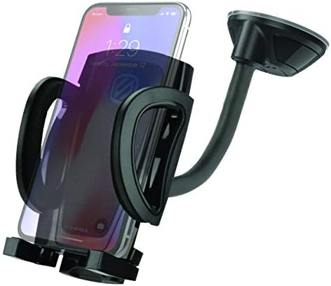 Scosche UH2WDEXCLN Universal Hands Free Phone Mount for Car Windshield/Dashboard, Suction Cup Cell Phone Holder with 360° Rotation, Includes Screen Cleaner, Stand Compatible with iPhone and Android – Enhanced Compatibility and Speed