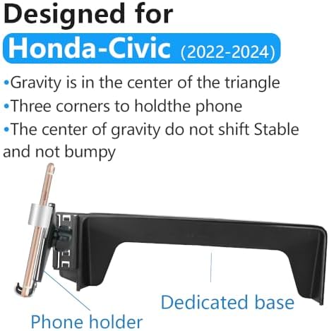 Premium Car Phone Mount for Honda Civic (2022-2025) & Acura Integra (2023-2025) – Innovative 360-Degree Rotating Cell Phone Holder for Seamless Navigation & Hands-Free Charging – Elevate Your Driving Experience with Superior Interior Accessory – Designed for Safety & Connectivity
