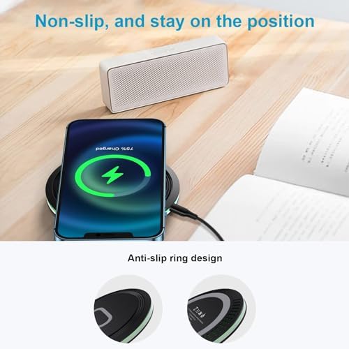 15 W Fast Wireless Charging Pad for Samsung Galaxy Devices – Optimal Compatibility with S Series, Note, Z Flip & Fold – Sleek Design & Advanced Safety Features for Rapid Power Boost