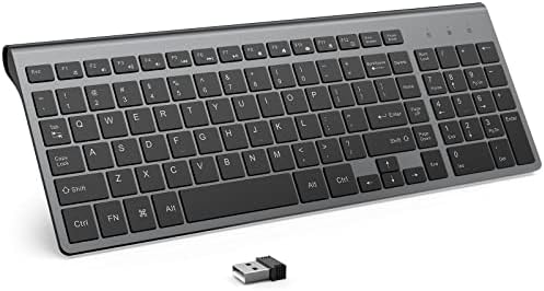 Sleek JOYACCESS J Wireless Keyboard – Ultra-Compact 2.4 G Slim Design with Numeric Keypad for Effortless Typing on Laptops, Mac Book Air, and PCs – Elegant Silver & White Finish for Modern Workspaces – Perfect for Professionals and Students Seeking Enhanced Productivity