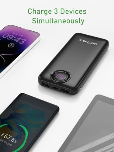 Compact 10,000 m Ah Power Bank – Fast Charging Portable Charger with Dual USB-C Compatibility for i Phone 16, Samsung, and Android Devices – Sleek Black Design for Ultimate Travel Convenience and Enhanced Device Performance
