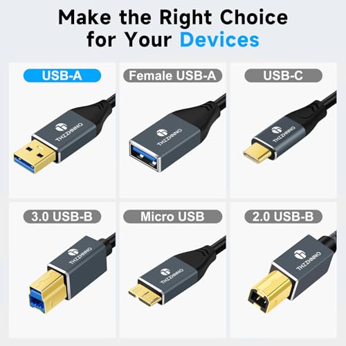 Retractable Coiled USB B to USB C Cable for High-Speed Data Transfer – 5 Gbps Compatibility with Mac, PC, Laptops, MIDI Keyboards, and DJ Controllers – Adjustable Length from 0.75 FT to 3.3 FT for Effortless Connectivity and Organization