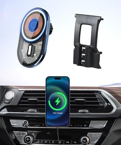 Premium Wireless Charging Car Phone Holder for BMW X3 (2022-2024) & X4 (2022-2025) – Sleek 360° Rotating Navigation Mount with Fast Charging Technology for Enhanced Driving Convenience and Style
