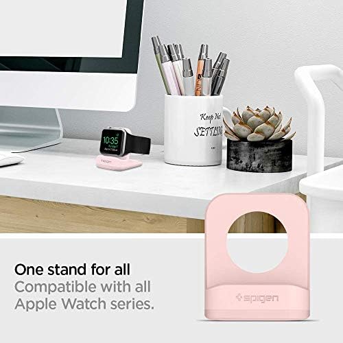 Spigen S350 Apple Watch Charger Stand – Durable TPU Dock with Non-Slip Base for Enhanced Stability and Fast Charging – Compatible with Ultra 2/1, Series 10, SE2, and More – Optimal Charging Solution for All Apple Watch Sizes – Sleek Design for Desk or Nightstand Use