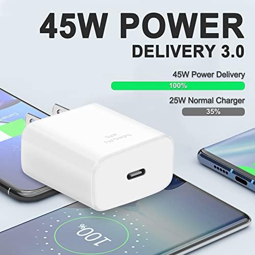 Dual-Port 45 W Super Fast USB C Charger for Samsung Galaxy S24/S23/S22/Note Series – Power Delivery & Programmable Power Supply for Rapid Charging, Enhanced Safety, and Travel-Friendly Design