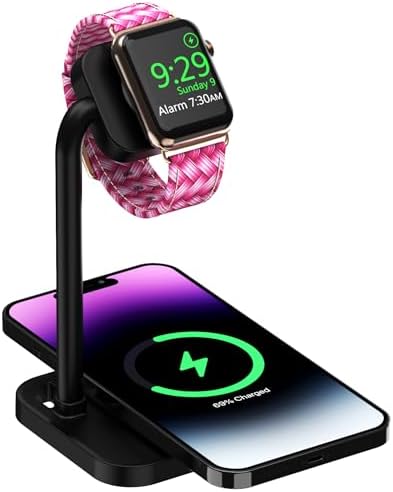 Advanced 2-in-1 Charging Station for i Watch & i Phone – Fast Charging Dock for i Phone 16/15/14/13/12/11/X/8, i Watch Series Ultra/10/9/8/7/6/SE/5/4/3/2/1, and Air Pods 2/3/4 – Elegant White Design for Optimal Device Organization and Speed Boost