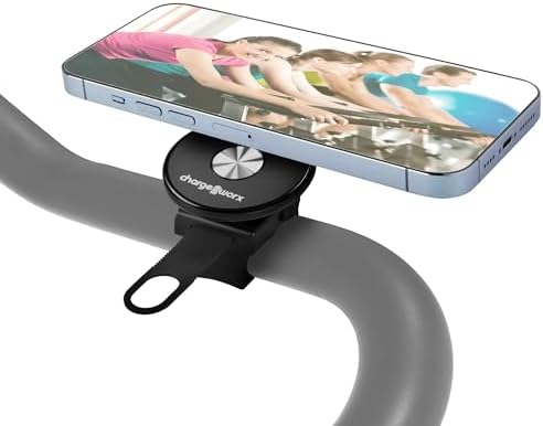 Magnetic Phone Holder for Gym and Outdoor Activities – Universal Mount Compatible with Mag Safe i Phone 12-16 & Magnetic Android Devices – Secure, Adjustable Smartphone Stand for Treadmills, Strollers, and Bikes – Lightweight, Durable Design for Fitness Lovers and On-the-Go Parents