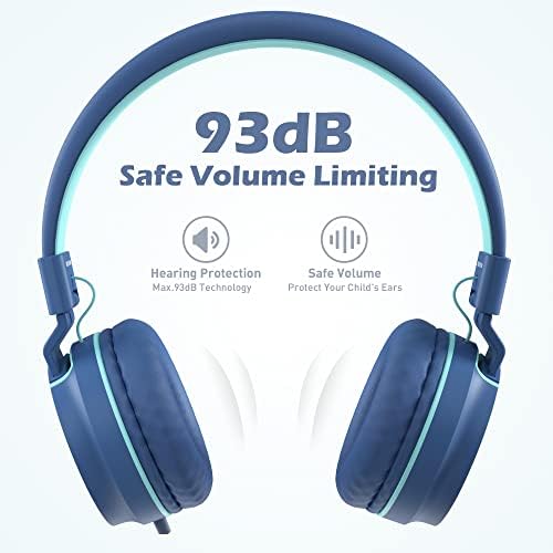 Stylish AILIHEN I35 Kids Foldable Headphones with Safe 93 d B Volume Limiting and HD Microphone – Perfectly Designed for Learning and Fun on Chromebooks, Laptops, and Tablets – Trendy Pink and Purple Color for Young Explorers and Students