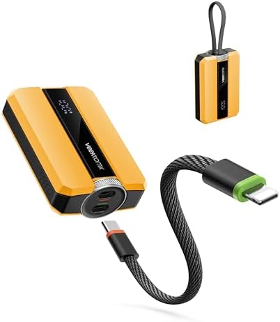 VEEKTOMX 30 W Fast Charging Portable Power Bank – 10,000 m Ah Mini Charger with Detachable Cable & Dual Ports for i Phone 15/14, Samsung, Mac Book, and Air Pods – Lightweight Travel Battery Pack for Ultimate Device Compatibility and Speed
