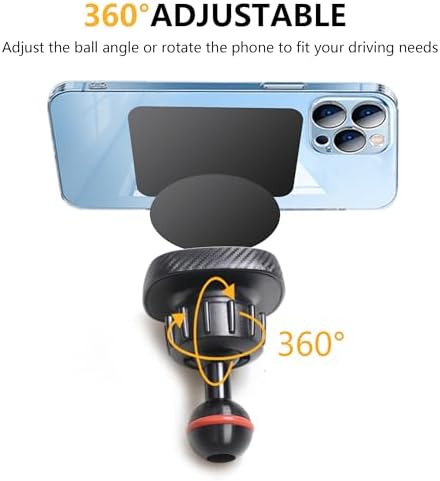 2024-2025 Jeep Wrangler JL Magnetic Phone Mount – Adjustable 360° Dashboard Cradle for Secure Navigation and Hands-Free Use – Sleek Black Finish for Enhanced Interior Style – Quick Installation for Optimal Driving Safety and Convenience