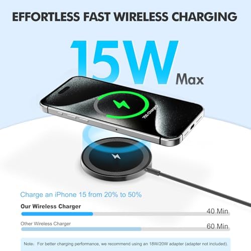 Tri-Pack Magnetic Qi Wireless Charger Pads: 15 W Fast Charging for i Phone 16/15/14/13/12 Series & Air Pods – Travel-Friendly, Multi-Device Charging Solution in Sleek Black – Superior Compatibility & Speed for Home and Office Use