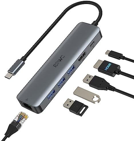 Elevate Your Connectivity with the JESWO USB C Multiport Adapter Hub – 4 K HDMI, Reliable RJ45 Ethernet, 100 W PD Fast Charging, and 3 USB 3.0 Ports for Seamless Integration with Mac Book Air/Pro, i Pad Pro M1/M2, and Thunderbolt 3 Devices – Ultimate Solution for Enhanced Productivity and Stunning Visuals