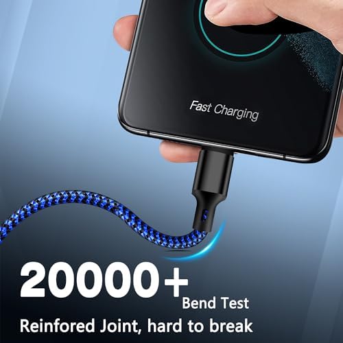 Ultimate USB A to USB C Charger Cable Set – 5 Pack (3/3/6/6/10 ft) for Fast Charging & High-Speed Data Transfer | Compatible with i Phone 16/15, i Pad Pro/Air, Samsung, PS5 – Durable & Tangle-Free Design, Enhanced Performance for Everyday Use