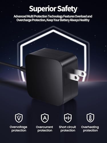 Advanced 45 W USB-C Fast Charging Power Adapter for Steam Deck & Nintendo Switch – Superior OEM Design with Smart IC Technology for Enhanced Compatibility, Portability, and Gaming Performance on the Move