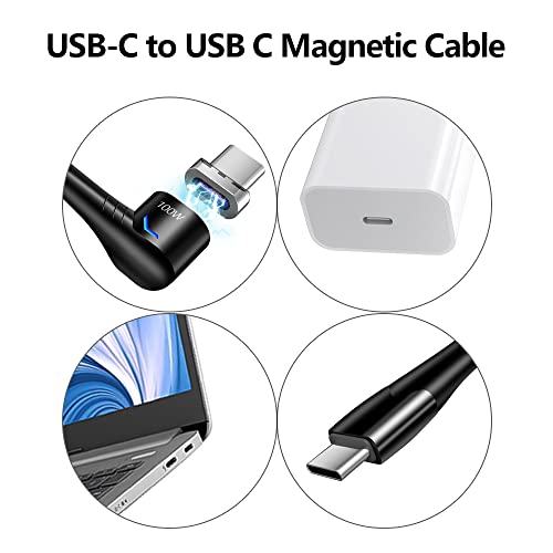 Revolutionary Magnetic Type C Charging Cable – 100 W Fast Charge (5 A, 5 ft) with 3 Versatile 5-Pin Connectors for Seamless Compatibility with Mac Book Pro 2020, i Pad Pro 2020, Pixel, Switch, LG & More – Durable & Tangle-Free Solution for Instant Power Delivery