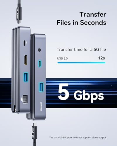 Transform Your Workflow with the DOCKCASE Explorer Edition 6-in-1 USB C Hub – Experience 4 K@60 Hz HDMI Output, Lightning-Fast Gigabit Ethernet, and Versatile USB-C & Dual USB-A Connections for Mac Book Air/Pro & XPS – Ultimate Power Delivery for Dynamic Professionals On the Move