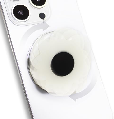 Coral Floral Daisy Phone Grip & Fidget Spinner – Mag Safe Compatible Lightweight Accessory for Enhanced Stability, Stress Relief, and Effortless One-Handed Use – Stylish and Durable Magnetic Stand for i Phone Users