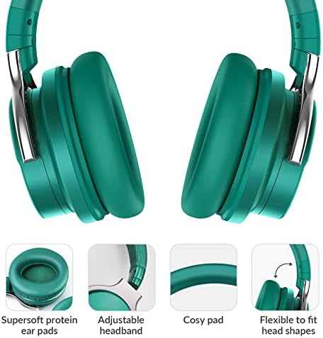 Silensys E7 Elite Wireless Over-Ear Headphones: Unmatched Active Noise Cancellation, Deep Bass Sound Experience, Luxurious Protein Ear Cushions, 30-Hour Battery Life – Your Perfect Bluetooth Companion for Travel, Work, and Daily Adventures in Elegant Black Design