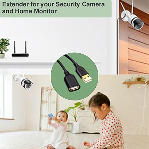 Costyle USB Extension Cable 15 ft – 2 Pack, Premium USB 2.0 A Male to A Female Extension Cord for Enhanced Device Connectivity, Ideal for Mouse, Keyboard, Camera, Printer – Sleek White Design for Modern Workspaces and Home Entertainment