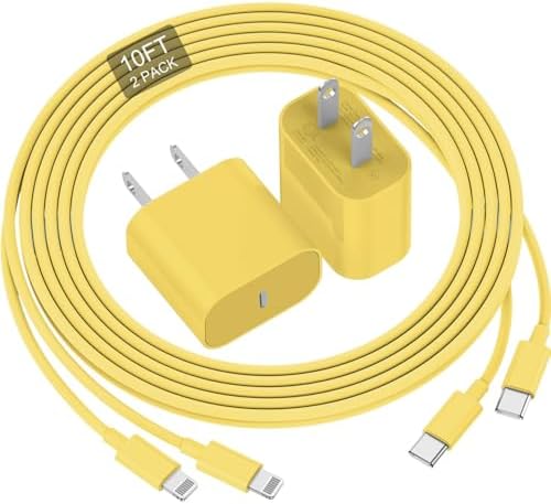 Ultra-Fast 20 W USB-C Charger with 6-Foot Lightning Cable – Convenient 3-Pack for i Phone 14/13 Pro, Ideal for Home and Travel – Superior Durability and Extended Reach for Effortless Charging Anytime