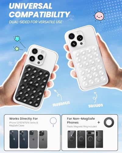 Klearlook Magnetic Suction Phone Mount Set – 4 Stylish Colors for Mag Safe Cases, Hands-Free Selfie Grip for Tik Tok & Content Creators, Lightweight & Portable, Secure Magnetic Attachment for Effortless Video Recording and Photography