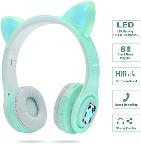 Vibrant Purple Wireless Bluetooth Headphones for Kids with LED Lights – Safe 85 d B Volume Control, Music Sharing Fun, and Long Battery Life – Perfect Over-Ear Headphones for Boys and Girls to Enjoy Music and Learning on the Go