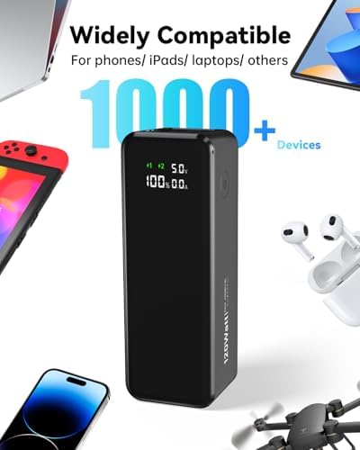 High-Capacity 27,000 m Ah Portable Power Bank with 120 W Fast Charging – Smart Digital Display & Enhanced Compatibility for i Phone, Mac Book, Samsung & More – Ultimate Travel Charger for Laptops and Devices
