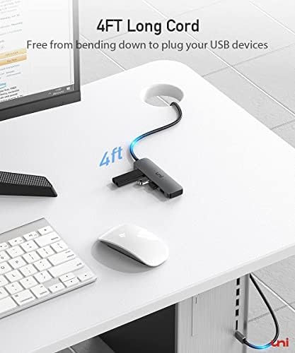 Maximize Your Device Potential with the uni Aluminum USB-C Multiport Adapter – 4 High-Speed Ports for Laptops, Mac Book Pro/Air, i Pad Pro & More, Sleek Design for Effortless Port Expansion and Enhanced Productivity
