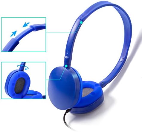 Bulk Dark Blue Headphone Earbud Set (KHP0-25 DBlue) – 25 Pack for Schools, Travel, and Everyday Use – Comfortable, Durable, and Versatile Audio Solution for Students and Professionals – Enhanced Device Compatibility for Immersive Sound Experience