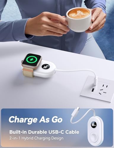 JOYROOM 2500 m Ah Magnetic Power Bank for Apple Watch – Ultra-Compact Travel Charger with Fast Charging for Series 9/8/7/6/SE/5/4/3/2/Nike/Ultra/Ultra 2 – Perfect On-the-Go Solution for Active Users and Adventurers