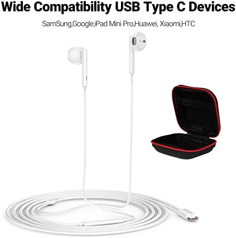 USB C Hi-Fi DAC Earbuds – Wired Headphones for i Phone 16 Plus, Samsung Galaxy S24, Pixel 8 & More – Lightweight Design with Microphone & Volume Control – Enhanced Audio Quality & Versatile Compatibility for Music Lovers & Professionals