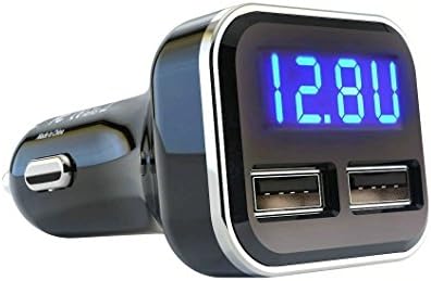 Powerful USB C Car Charger with Real-Time Voltage Display – 30 W Fast Charge Adapter for i Phone and Galaxy, Dual Port Quick Charge 3.0, Compact & Durable Design for On-the-Go Charging and Battery Monitoring