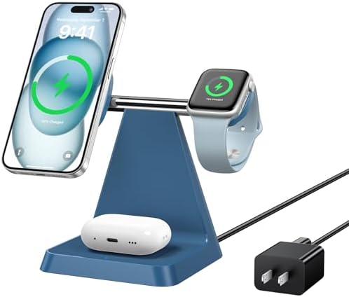 Revolutionize Your Charging Experience with the 3 in 1 Magnetic Wireless Charger – Fast, Compatible, and Space-Saving Solution for Smartphones, Smartwatches, and Earbuds