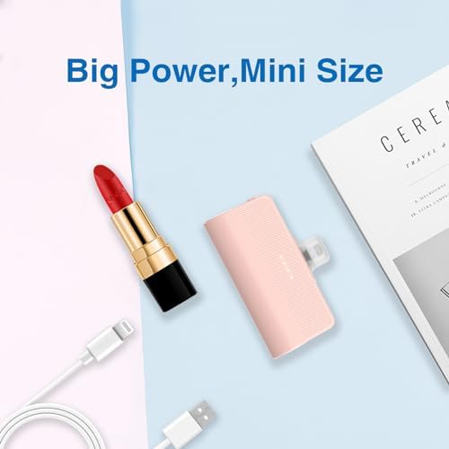 Ultra-Compact 5000 m Ah Portable Charger for i Phone – Fast Charging Power Bank in Purple, Compatible with i Phone 6/7/8/SE/11/XR/12/12 Pro Max/13/13 Pro Max/14/14 Pro Max/14 Plus & i Pad Series, Perfect Travel Companion for On-the-Go Charging
