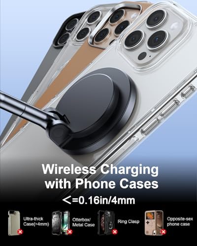 15 W Magnetic Wireless Car Charger for i Phone 12-17 Series – Ultra-Fast Charging with Secure Magnetic Suction for Dashboard & Windshield – Stylish Mag Safe-Compatible Phone Mount for Effortless On-the-Go Connectivity and Power