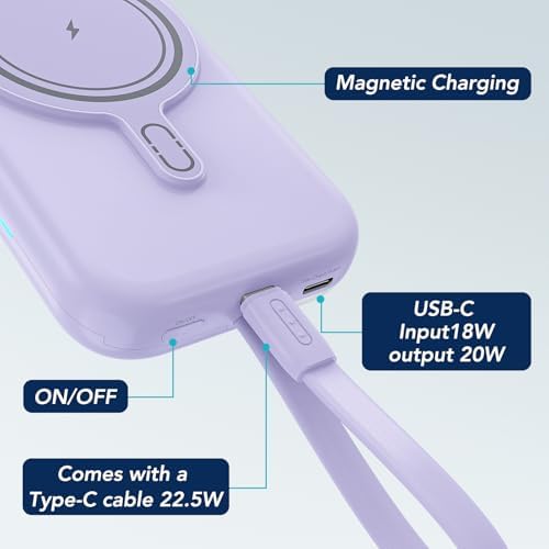 HUOTO 10000 m Ah Magnetic Power Bank – Ultimate Fast Charging Solution for i Phone 12-16 Pro Max | Wireless Battery Pack for Hassle-Free Travel & Everyday Use | Sleek, Compact Design with Enhanced Mag Safe Compatibility