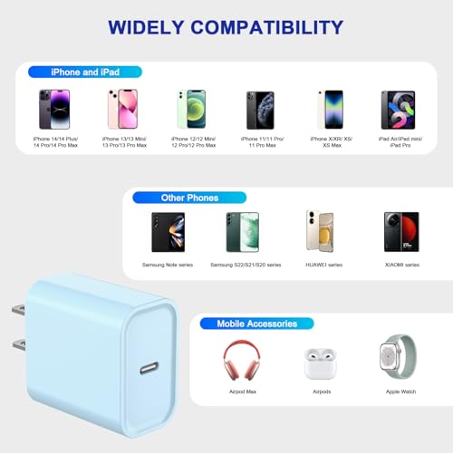 Ultimate 3-Pack USB-C Fast Charger for i Phone 16/15 – 20 W Power Delivery Quick Charge Adapter for i Pad Pro, Air Pods & More – Compact, Reliable & Safe Charging Solution for Home, Office, and Travel