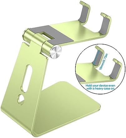 OMOTON Adjustable Cell Phone Stand, C2 Aluminum Desktop Phone Holder Dock Compatible with iPhone 15 14 13 Xs XR 8 Plus 7 6, Samsung Galaxy, Google Pixel, Android Phones – Enhanced Compatibility and Speed