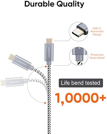 6.6 FT USB C to USB C Cable with LED Wattage Display – High-Speed 100 W PD Charging & Data Transfer, Durable Braided Design for i Pad, Mac Book, Galaxy S23/S22/S21, Pixel, Steam Deck, PS5 – Ultimate Connectivity Solution in Sleek Black