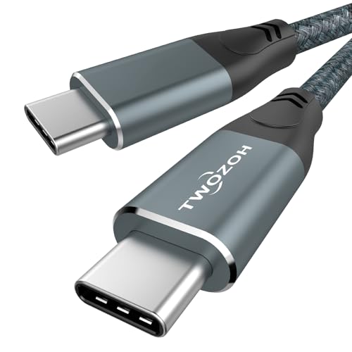 Twozoh 15 FT USB C to USB C 3.2 Gen 2 Cable 20 Gbps Data Transfer & 100 W Fast Charging – 4 K Video Output Dual-Pack for Ultimate Connectivity & Durability
