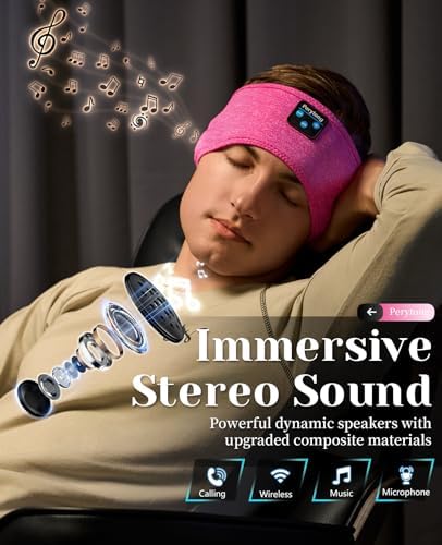 Ergonomic Bluetooth Sleep Headphones: Wireless Sports Headband with Hi-Fi Stereo Sound for Ultimate ASMR Relaxation – Lightweight, Cozy Audio Solution for Men and Women, Perfect for Meditation and Restful Sleep