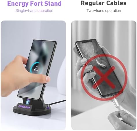 120 W Magnetic USB C Charging Dock: Fast Charging Station for Galaxy A15, A55, A35 – Sleek Desktop Stand with Type-C Tips for Phones, Earbuds, and Kindles – Ultimate Compatibility and Efficiency for Any Workspace