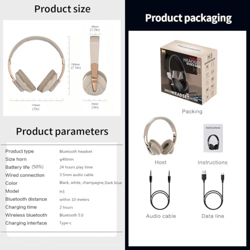 Revolutionary Wireless Bluetooth Over-Ear Headphones – V5.0 for Exceptional Lossless Audio, Ergonomic Comfort, 24-Hour Playtime, and HD Microphone for Clear Calls – Perfect for Gym, Gaming, and Mobile Use – Unmatched Sound Experience for Active Lifestyles