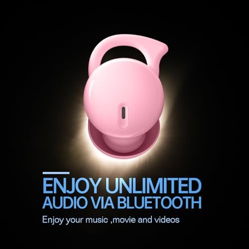Invisible Sleep Earbuds with Bluetooth 5.3 – Ultra-Comfort Noise-Canceling Wireless Headphones for Side Sleepers – Discreet Pink Design for Uninterrupted Rest and Focus – Ideal for Travel and Home Use